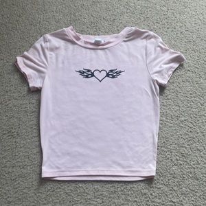 Baby pink tight crop top